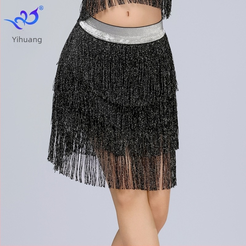 Latin tánc tassel szoknya – Milk Silk, Poliészter + Spandex, Yihuang, Női, Latin/belly dance és tap tánchoz