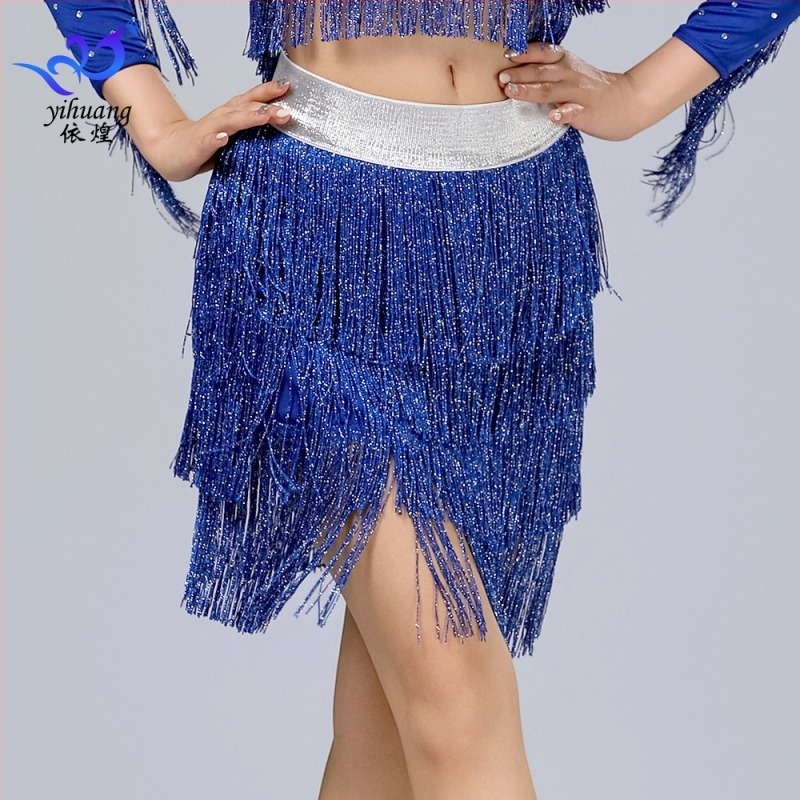 Latin tánc tassel szoknya – Milk Silk, Poliészter + Spandex, Yihuang, Női, Latin/belly dance és tap tánchoz