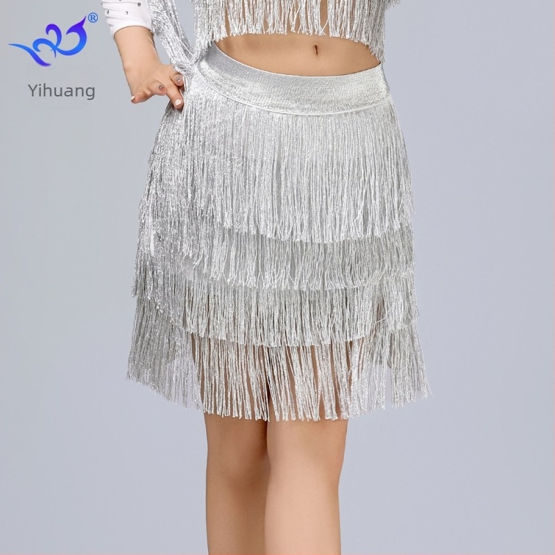 Latin tánc tassel szoknya – Milk Silk, Poliészter + Spandex, Yihuang, Női, Latin/belly dance és tap tánchoz
