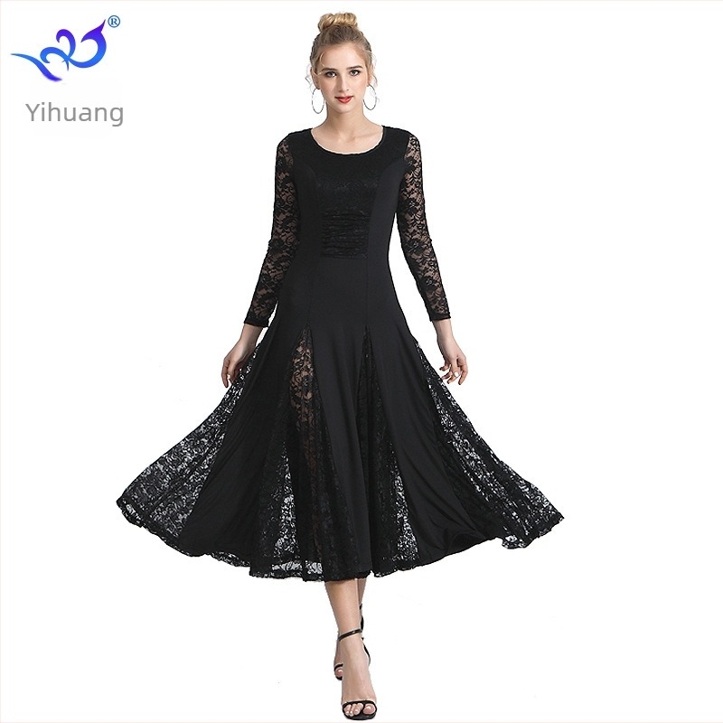 Ballroom-tánc szoknya, Milk Silk anyag, poliészter–spandex keverék, Yihuang márka, 2025 ősz