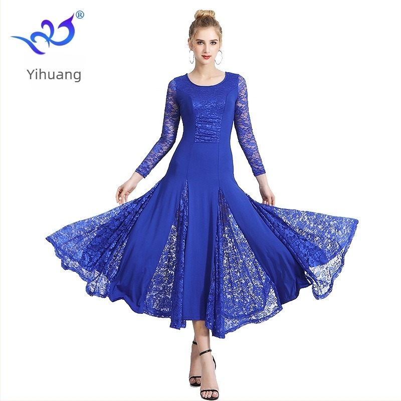 Ballroom-tánc szoknya, Milk Silk anyag, poliészter–spandex keverék, Yihuang márka, 2025 ősz