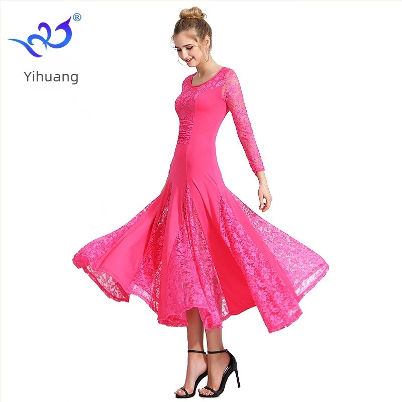 Ballroom-tánc szoknya, Milk Silk anyag, poliészter–spandex keverék, Yihuang márka, 2025 ősz