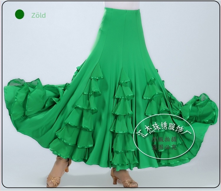 Táncversenyekre szóló társastánc szoknya, nőknek, Milk Silk + Mesh, Poliészter + Spandex, Nyár 2024