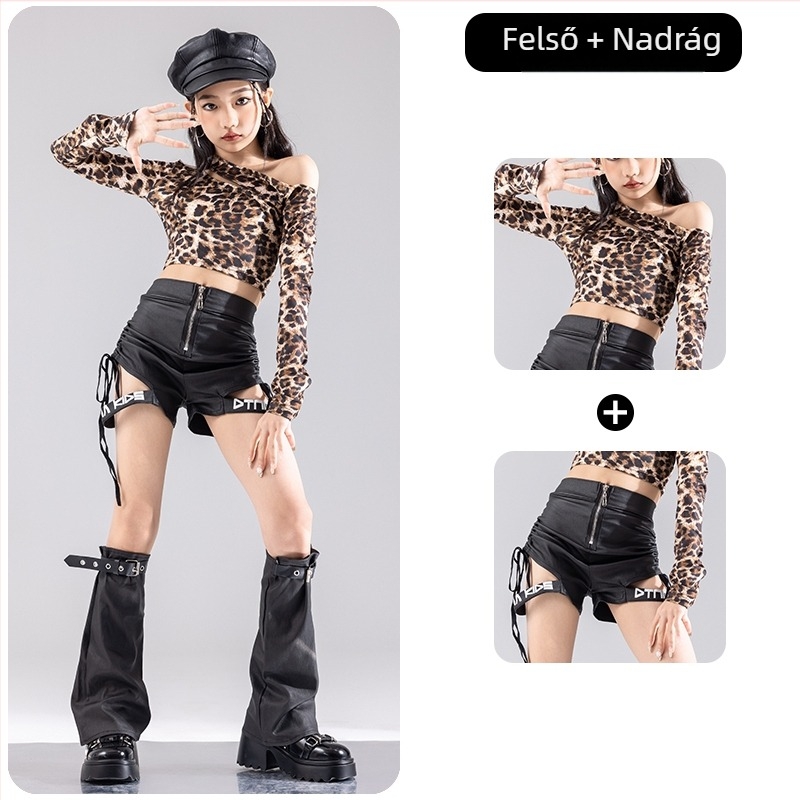 Lányok jazz tánc jelmez, koreai stílus, poliészter anyag, gyerekeknek 3-8 évesek, tavasz- és ősz szezonra