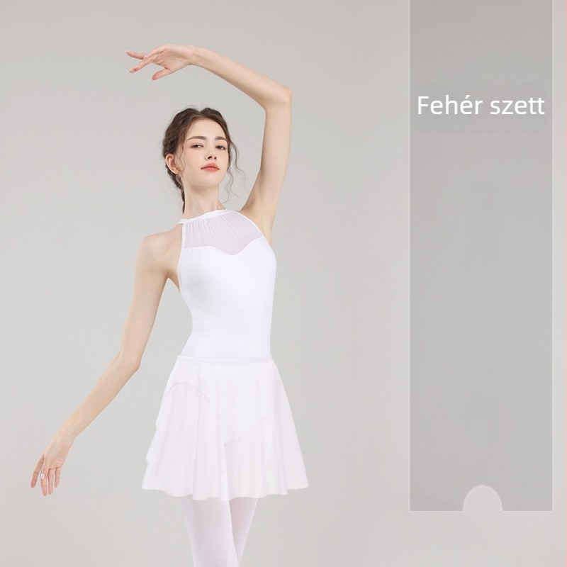 Hálós paneles egyrészes táncruha balet edzéshez és előadásokhoz; női, Lycra anyagú, nylon 80% összetétel