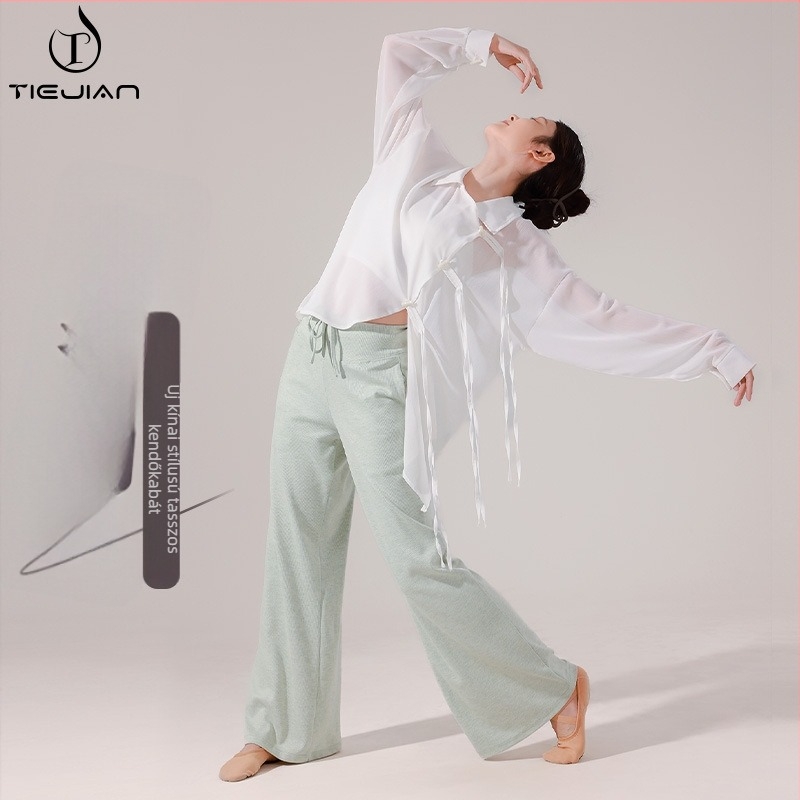 Női modern táncruha — chiffon anyag, 100% poliészter, egyszínű minta, színpadi előadásokhoz, belly dance, balett és néptánc