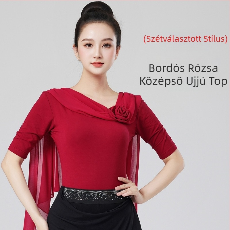 Női modern tánc felső, Modal anyagú, 85% Modal, táncruházat