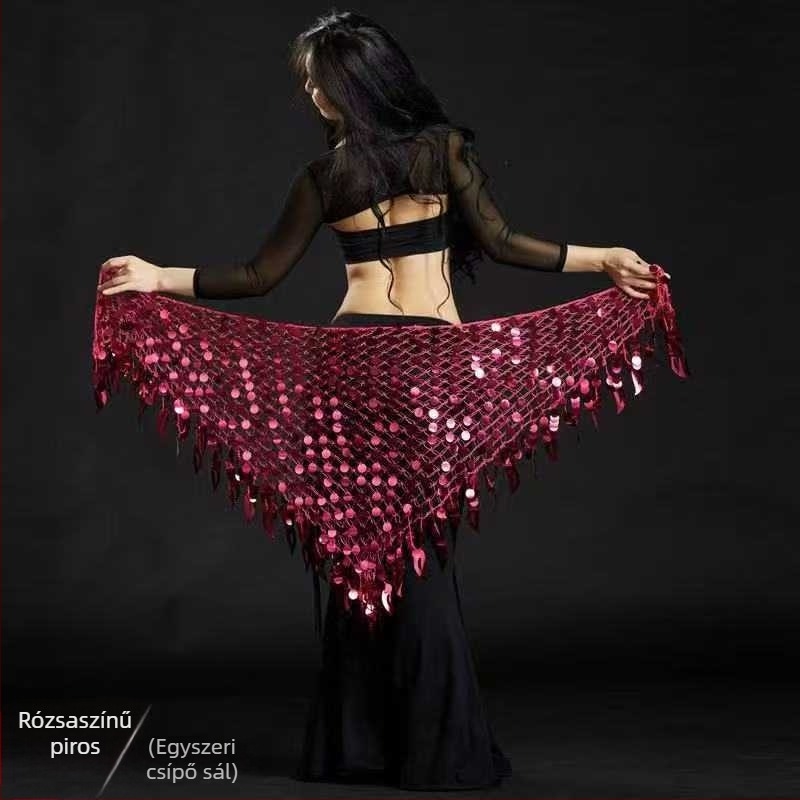 Has tánc ruházat háromszög kendővel, derékszalag és sellő csípő kendő – poliészter, fő anyag 50–70% poliészter, másodlagos 30–50% poliészter, szexi utcai stílus, vasalásmentes feldolgozás