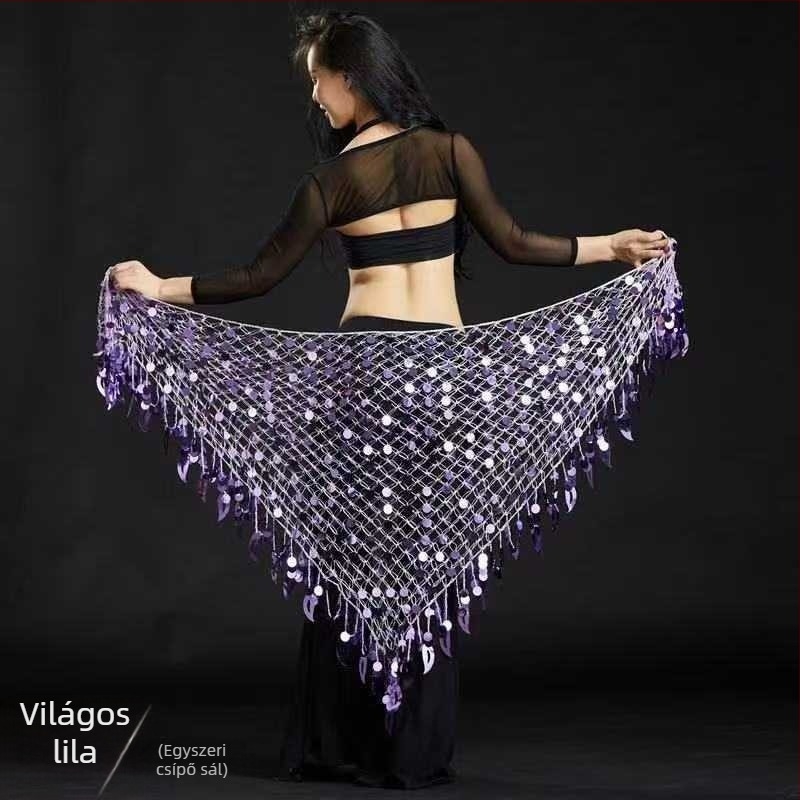 Has tánc ruházat háromszög kendővel, derékszalag és sellő csípő kendő – poliészter, fő anyag 50–70% poliészter, másodlagos 30–50% poliészter, szexi utcai stílus, vasalásmentes feldolgozás