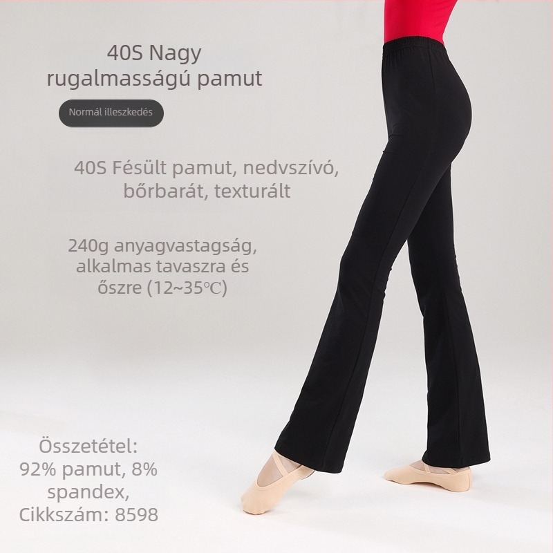 Női mikroflare táncnadrág, őszi–téli edzőruha tánchoz, jóga és aerobik
