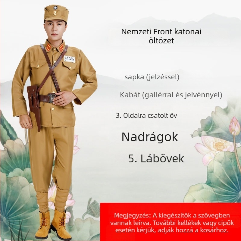 Férfiaknak színpadi katonai egyenruha, poliészter 90–95%, 2022 nyár, hasi tánc előadás