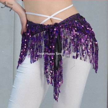 Belly Dance öv lánc csillogó tassel díszítéssel, sifon és poliészter, nyár 2025