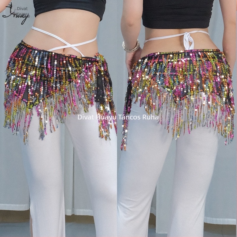 Belly Dance öv lánc csillogó tassel díszítéssel, sifon és poliészter, nyár 2025