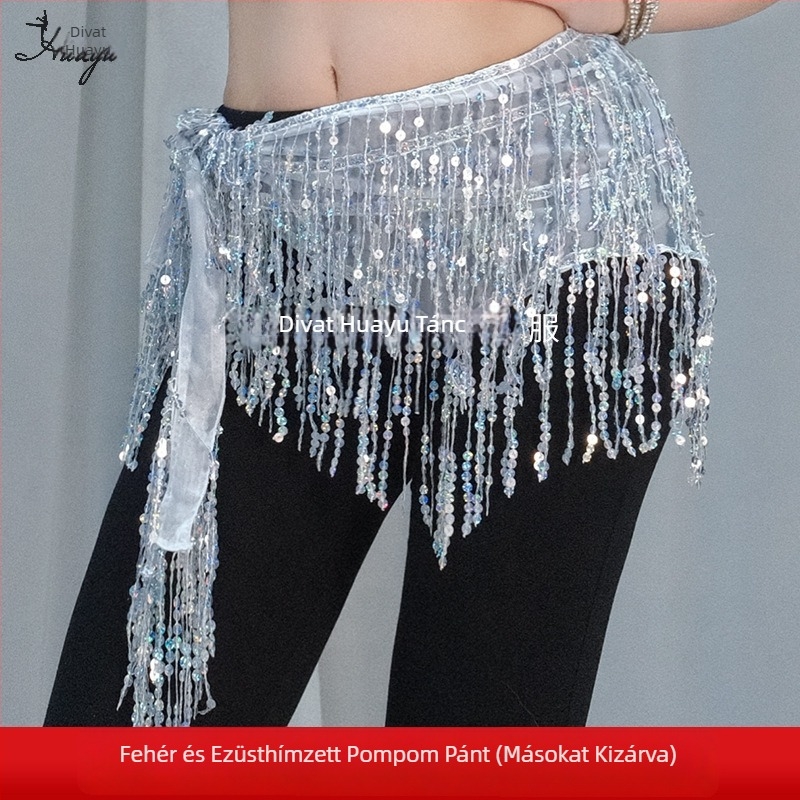 Belly Dance öv lánc csillogó tassel díszítéssel, sifon és poliészter, nyár 2025