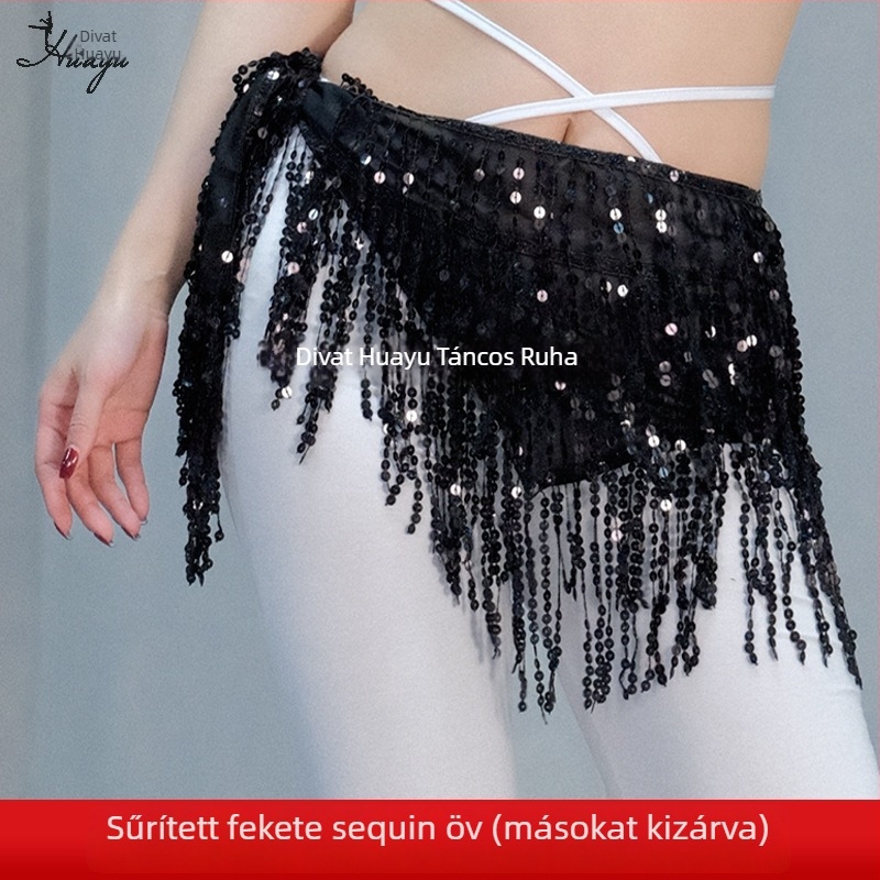 Belly Dance öv lánc csillogó tassel díszítéssel, sifon és poliészter, nyár 2025