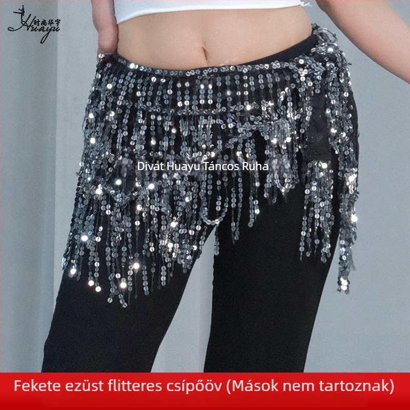 Belly Dance öv lánc csillogó tassel díszítéssel, sifon és poliészter, nyár 2025