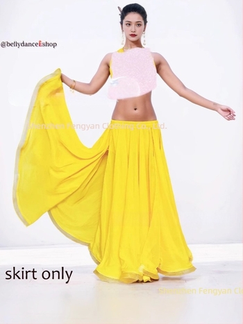 Hosszú Belly Dance szoknya chiffon anyagból, indiai tánc előadásokhoz