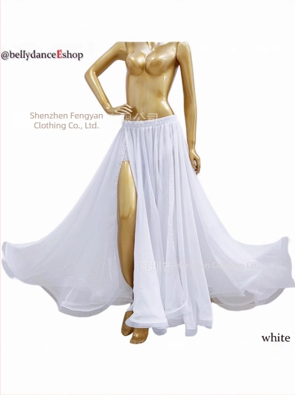 Hosszú Belly Dance szoknya chiffon anyagból, indiai tánc előadásokhoz