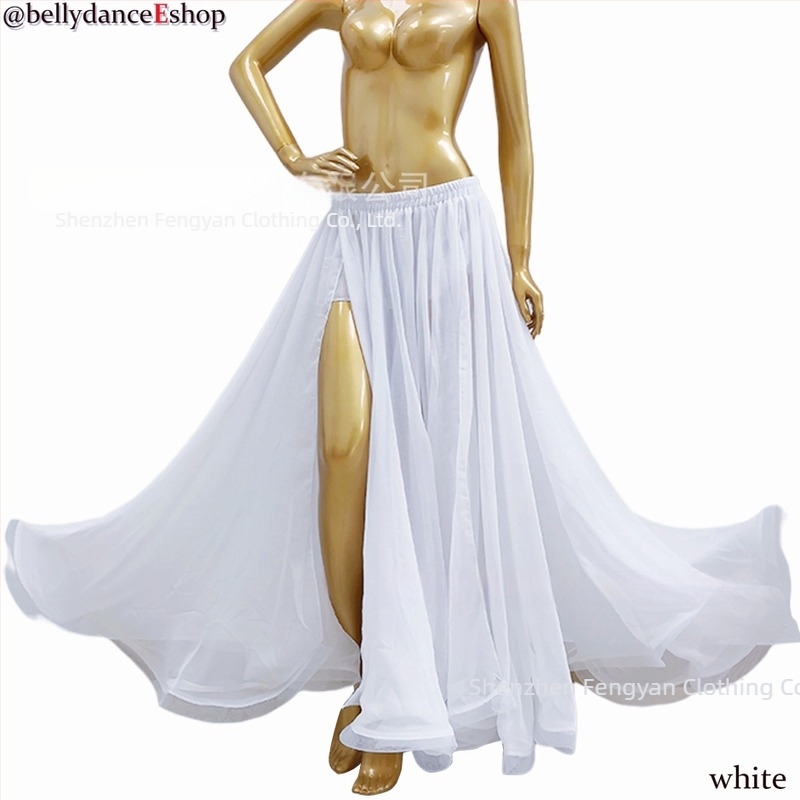 Hosszú Belly Dance szoknya chiffon anyagból, indiai tánc előadásokhoz