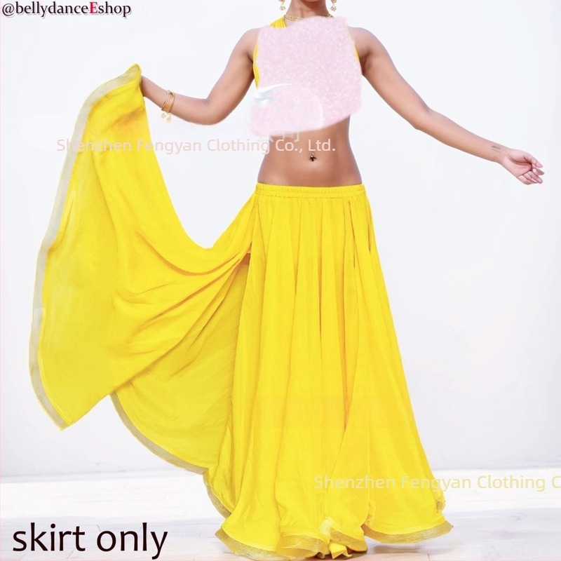 Hosszú Belly Dance szoknya chiffon anyagból, indiai tánc előadásokhoz