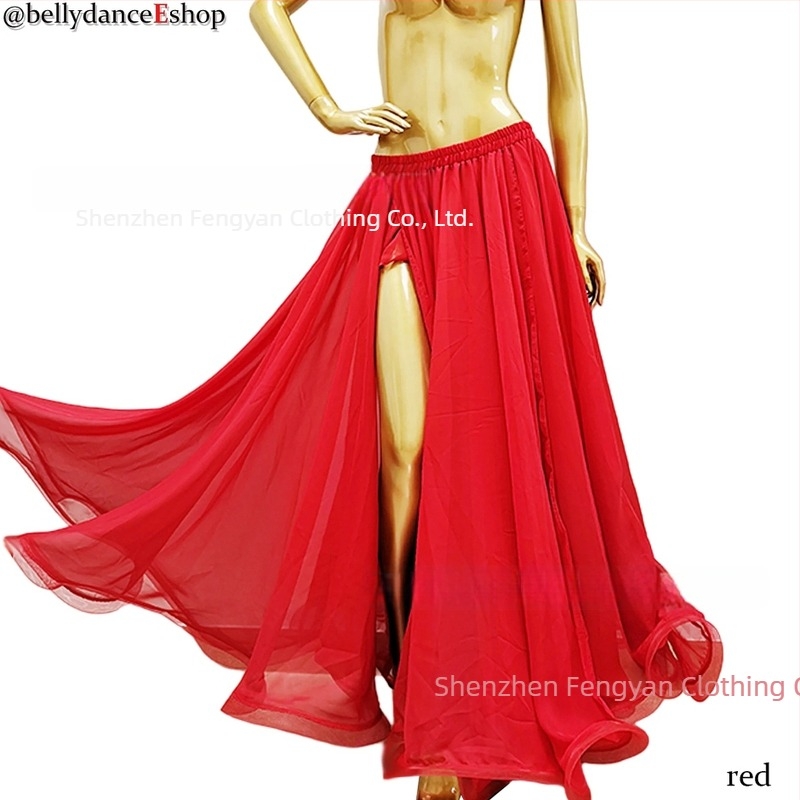 Hosszú Belly Dance szoknya chiffon anyagból, indiai tánc előadásokhoz