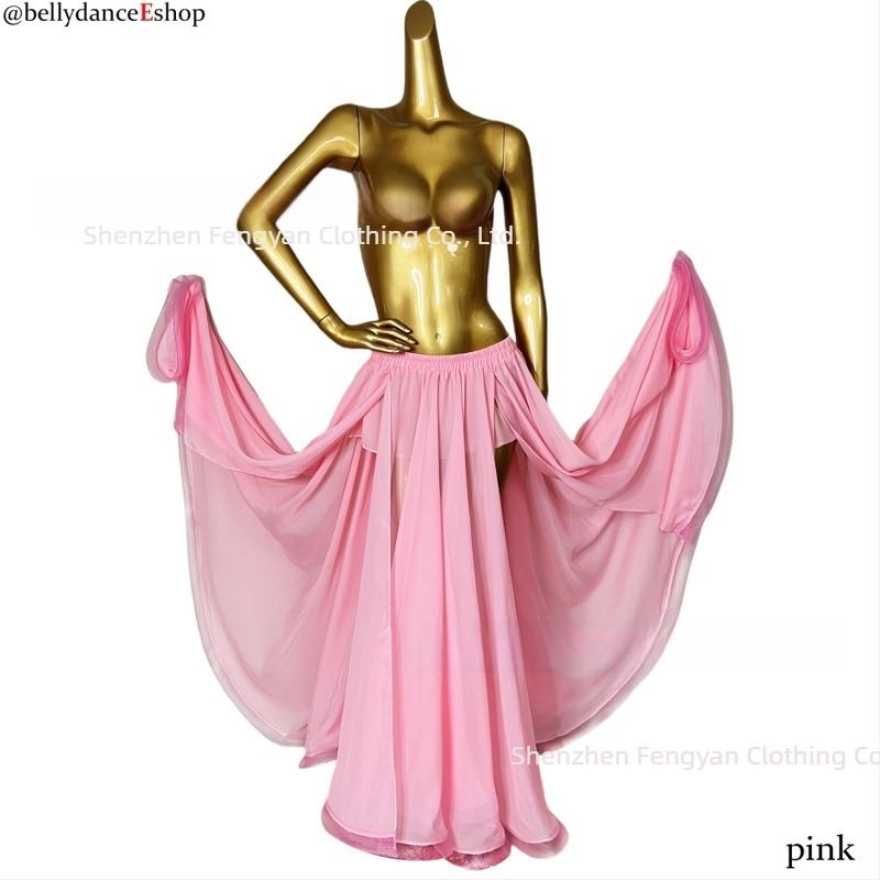 Hosszú Belly Dance szoknya chiffon anyagból, indiai tánc előadásokhoz