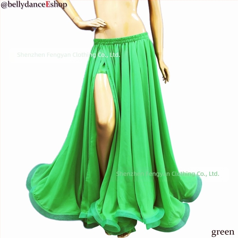 Hosszú Belly Dance szoknya chiffon anyagból, indiai tánc előadásokhoz