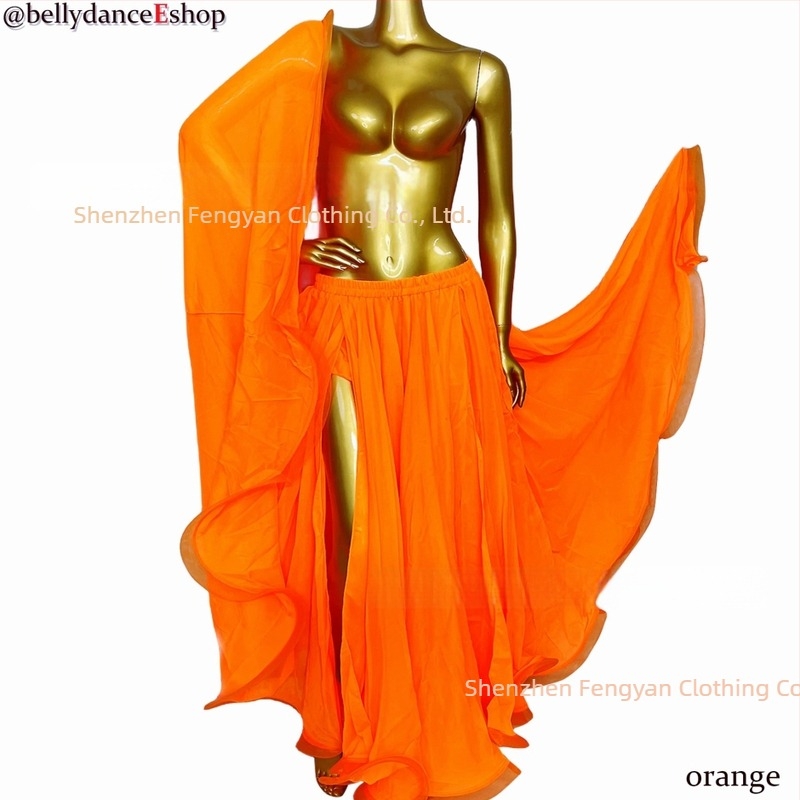 Hosszú Belly Dance szoknya chiffon anyagból, indiai tánc előadásokhoz