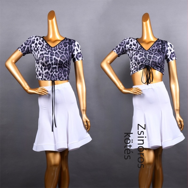 Latin Tánc Top Nőknek - Modern Virágmintás, Rövid Ujjú, Poliészter-Spandex (90% Poliészter), Nyár–Ősz; Alkalmas Latin táncra, Hastáncra és Nemzeti Standard táncra