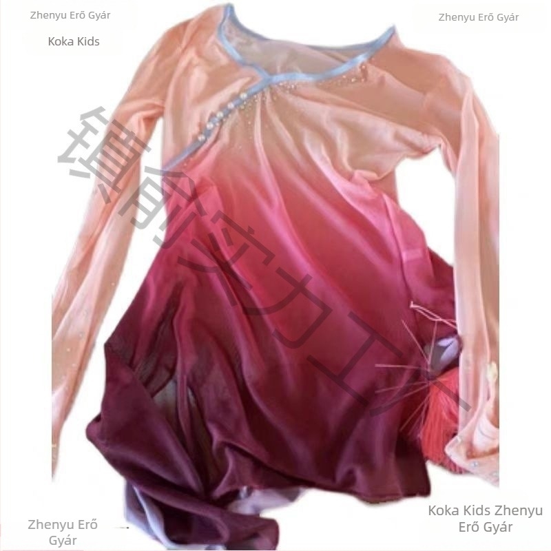Gradiens tánctop Chenille és spandex anyagból, népi táncra és baletre