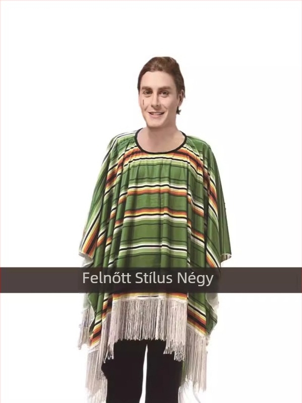 Cosplay fesztivál jelmez felnőtteknek, mexikói etnikus köpeny, mexikói stílusú köpeny