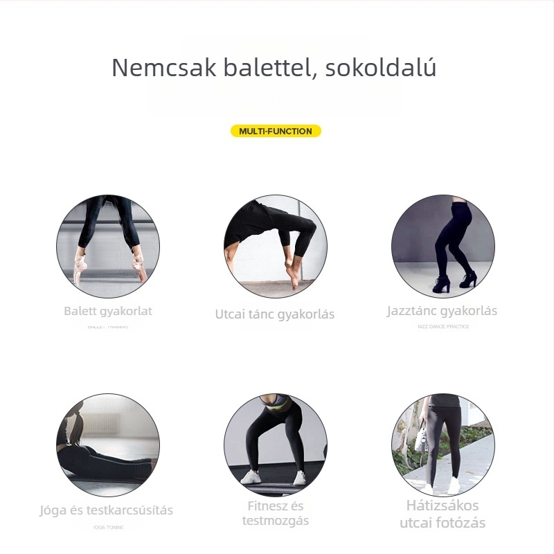 Női táncpantalón – fekete, ¾ hosszú, szűk szabású, balethez és edzéshez