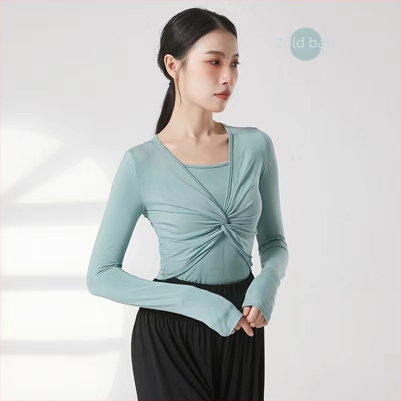 Női modern tánc szett – slim-fit hosszú ujjú felső + nadrág, Modal anyag, pamut bélés (50% pamut)