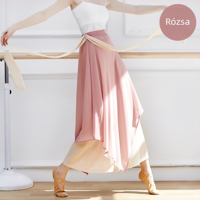 Nemzeti táncruha: kettős rétegű chiffon culotte szalag részletekkel, széles lábszár a színpadi előadásokhoz; chiffon anyag, poliészter 95% (bélés 95% poliészter)