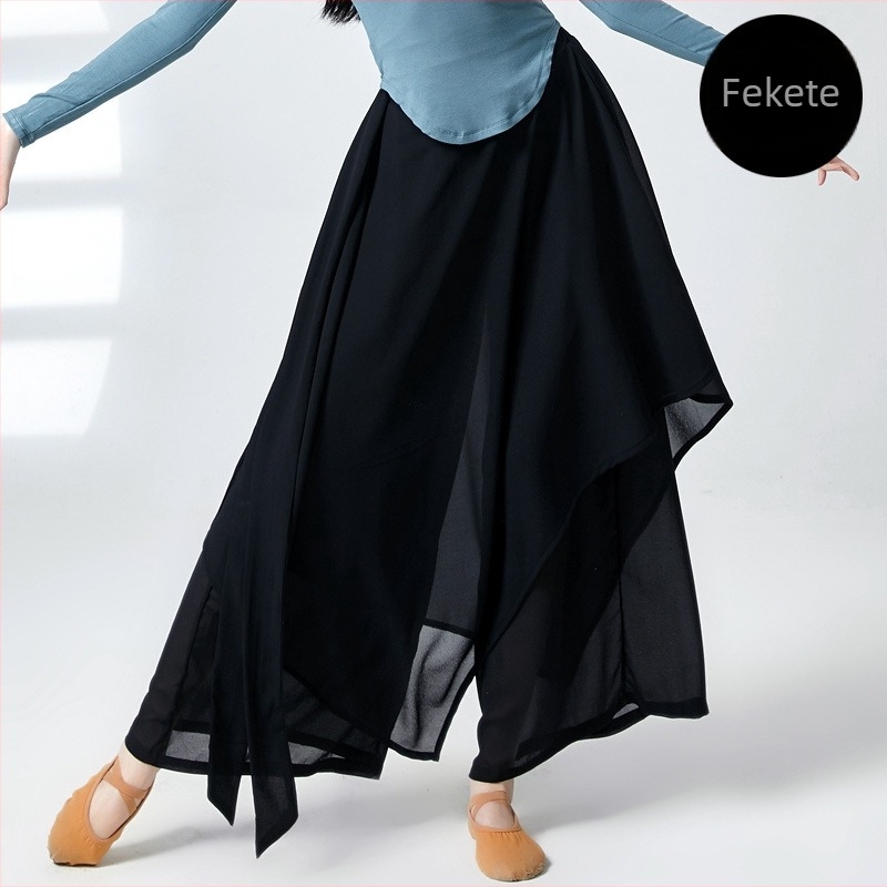 Nemzeti táncruha: kettős rétegű chiffon culotte szalag részletekkel, széles lábszár a színpadi előadásokhoz; chiffon anyag, poliészter 95% (bélés 95% poliészter)