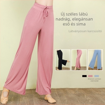 Táncpantalon: széles, laza szabás, modal anyagú, hosszú, a modern tánc és a jóga gyakorlásához