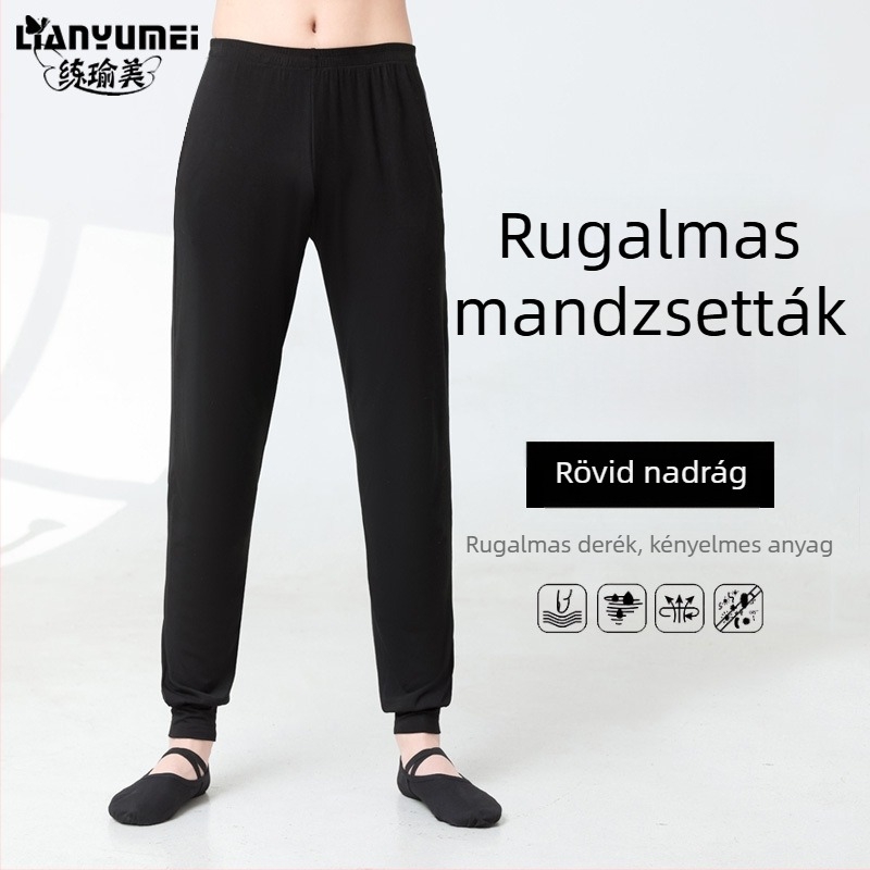 Férfiaknak szóló modern táncnadrág edzésre; anyag: 80% pamut; egyszínű dizájn; minden évszakhoz; színpadra és különböző táncstílusokhoz