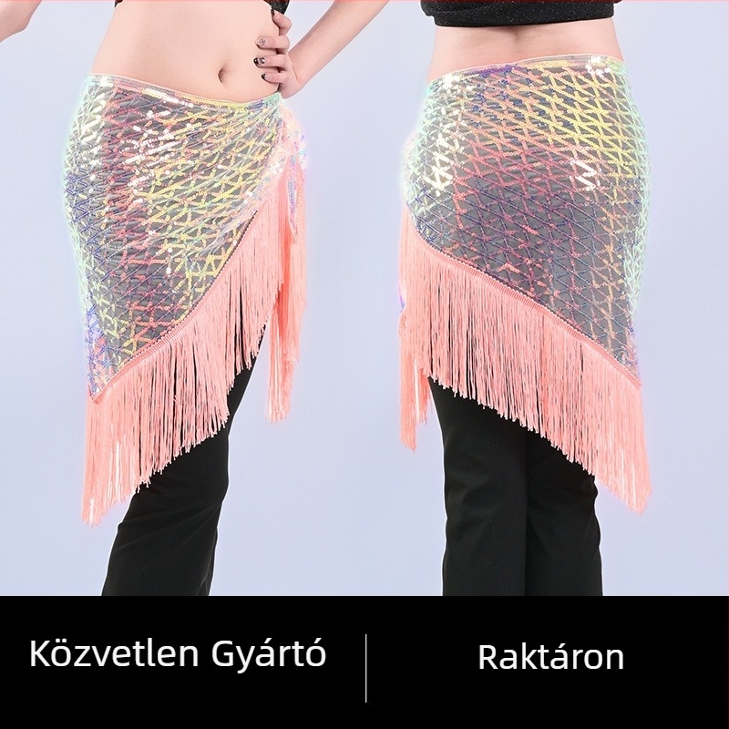 Deréköv belly dance flitteres tassel díszítéssel, orientális tánchoz (2025 nyár, poliészter, több mint 95% poliészter, stílus: street trendsetter)