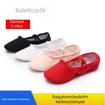 Lányoknak szóló tánc cipő puha talpú, lélegző balettcipő vászon és gyapjú felsőrésszel, marhabőr talppal, DJZJ