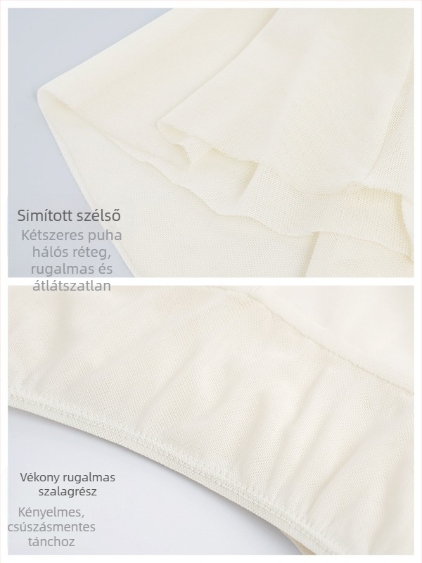 Modern táncruha — nejlon anyag, 95% nejlon tartalom, nejlon bélés; alkalmas hastáncra, baletre és néptáncra.