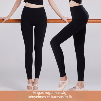 Felnőtt nőknek készült táncpantaló, balettel edzésre, rendkívül rugalmas anyag, középmagas derekú, 95% pamut
