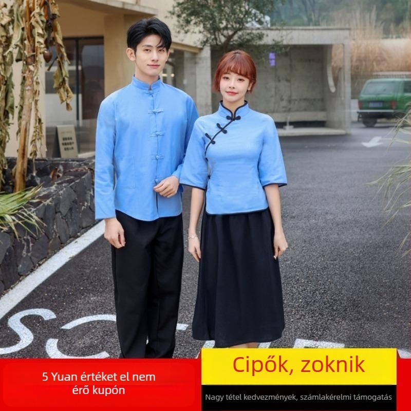 Zhongshan öltöny a Kínai Köztársaság stílusában, pamut anyag 95%+, Nyár 2022, férfi, White márka
