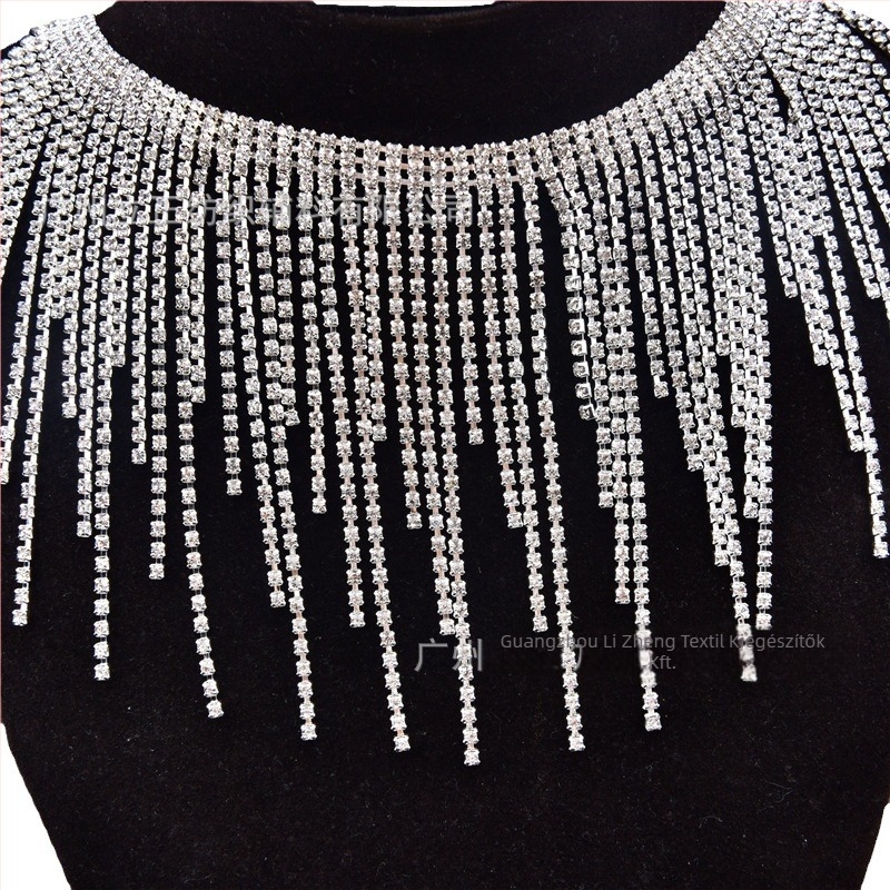 Bojtos derékszíj Belly Dance fehér köves rhinestone-díszítéssel – dekoráció előadásruhákhoz és menyasszonyi ruhákhoz