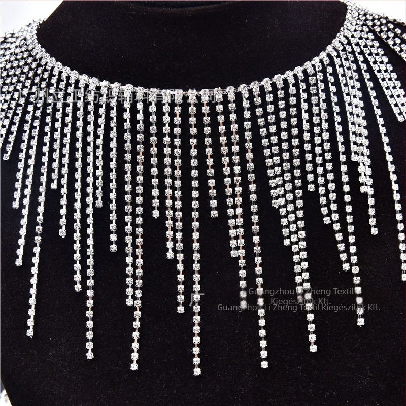 Bojtos derékszíj Belly Dance fehér köves rhinestone-díszítéssel – dekoráció előadásruhákhoz és menyasszonyi ruhákhoz