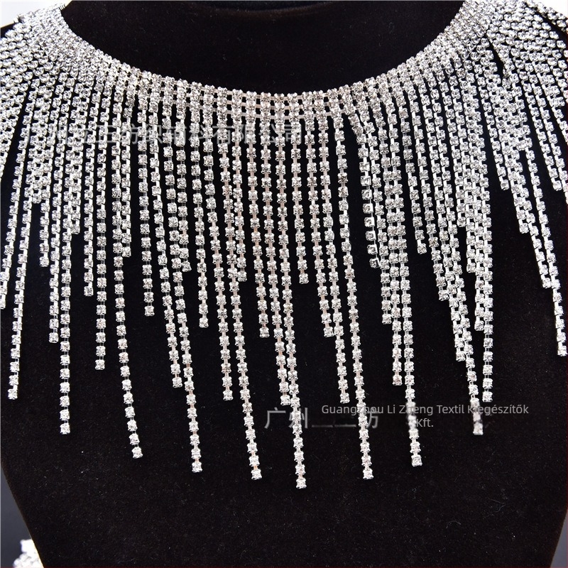 Bojtos derékszíj Belly Dance fehér köves rhinestone-díszítéssel – dekoráció előadásruhákhoz és menyasszonyi ruhákhoz
