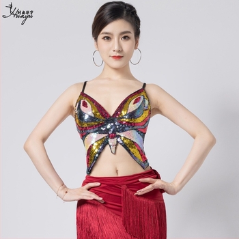 Has-tánc szegecsekkel díszített felső Butterfly Bra – Bead + Mesh, fő anyag: poliészter, színpadi jelmez, nőknek, 2023 tavasz