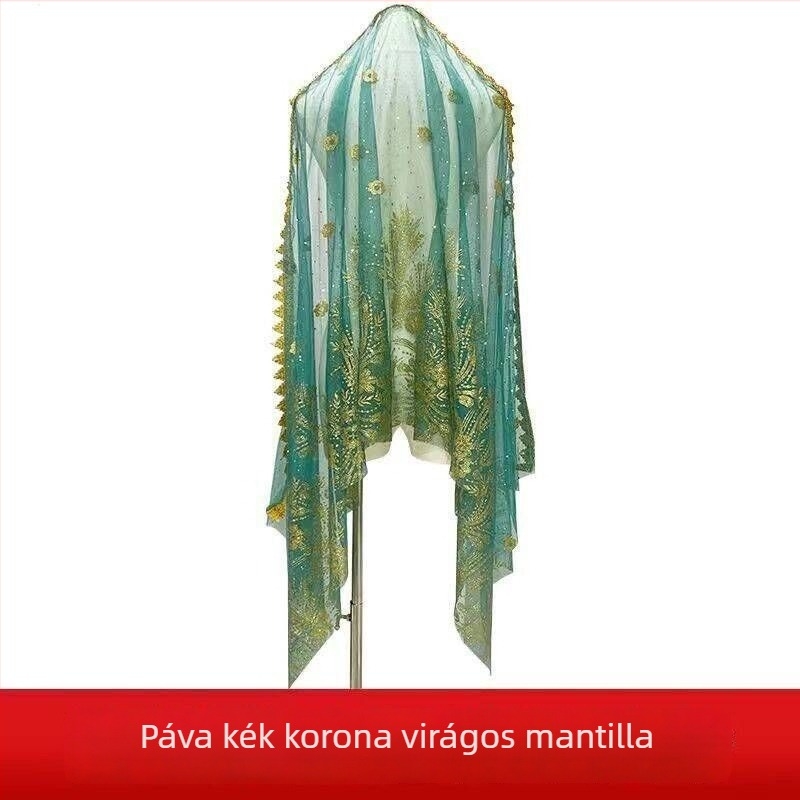 Uniszex Belly Dance fátyol fejfedő — chiffon, poliészter 80-90%, 2024 nyár