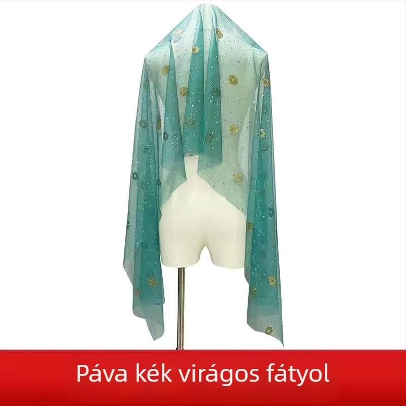 Uniszex Belly Dance fátyol fejfedő — chiffon, poliészter 80-90%, 2024 nyár