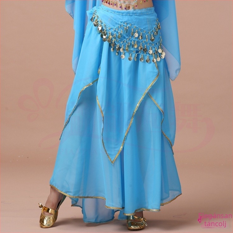 Nemzeti Táncruha - Felnőtt, has-táncra és néptáncra alkalmas szoknya, 120D chiffon, chiffon bélés