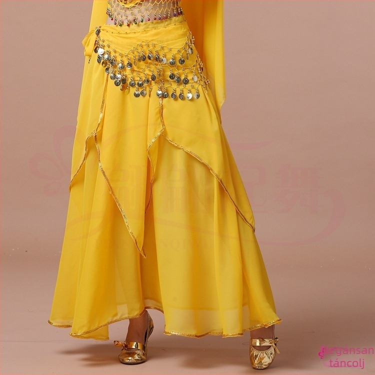 Nemzeti Táncruha - Felnőtt, has-táncra és néptáncra alkalmas szoknya, 120D chiffon, chiffon bélés